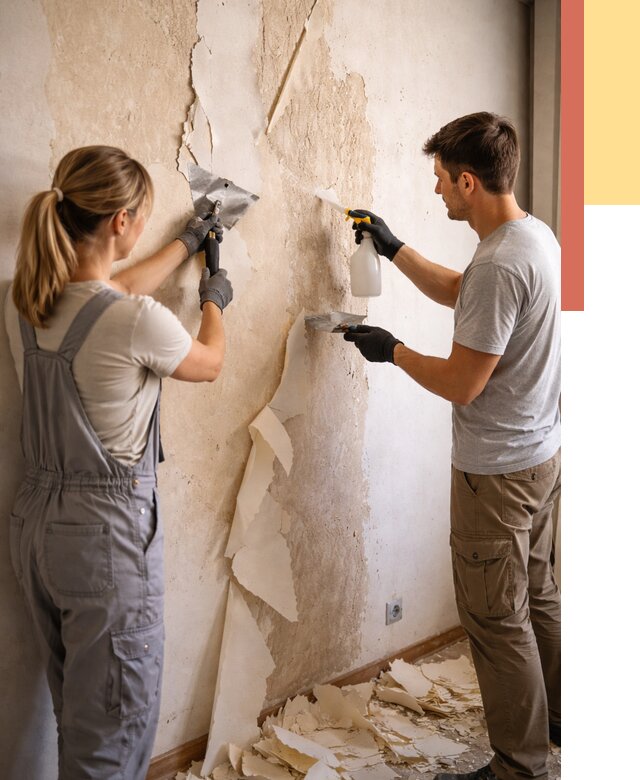 Снятие старых обоев в Лиски от 5744 руб. под ключ недорого | ОТДЕЛОЧНИК-Лск