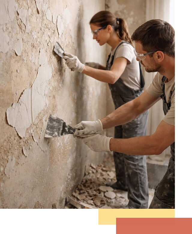 Снятие старой шпаклевки и подготовка поверхностей в Лиски
