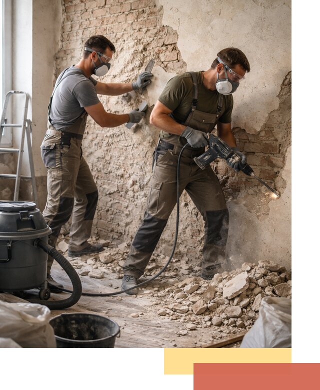 Демонтаж штукатурки со стен в Лиски быстро и аккуратно