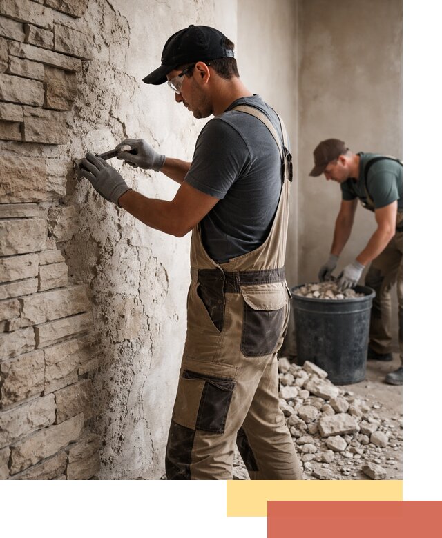 Демонтаж декоративного камня в Лиски профессионально и безопасно