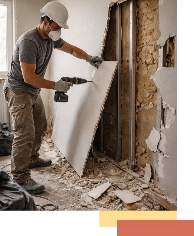 Демонтаж гипсокартона со стен в Лиски качественно и быстро