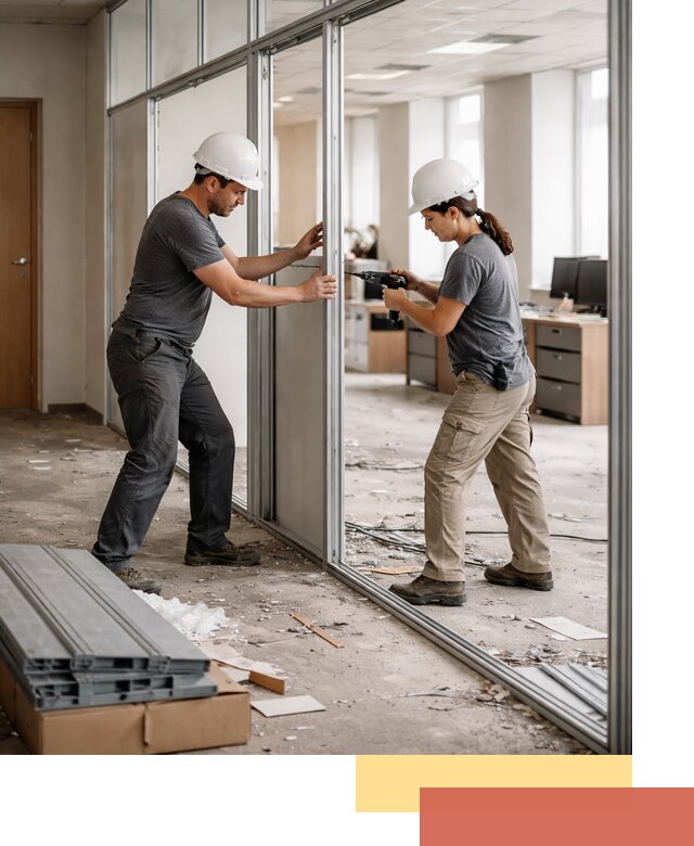 Демонтаж алюминиевых перегородок в Лиски быстро и аккуратно