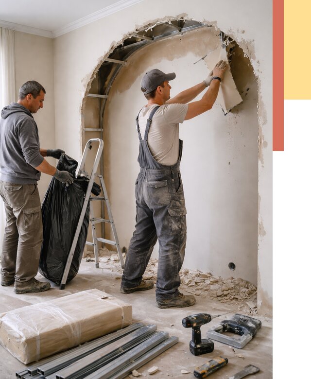 Демонтаж арки из гипсокартона в Лиски от 3829 руб. — услуги под ключ | ОТДЕЛОЧНИК-Лск