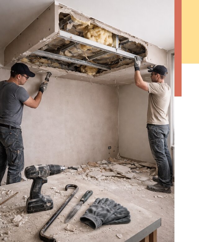 Демонтаж короба из гипсокартона в Лиски от 1663 руб. — быстро и недорого | ОТДЕЛОЧНИК-Лск