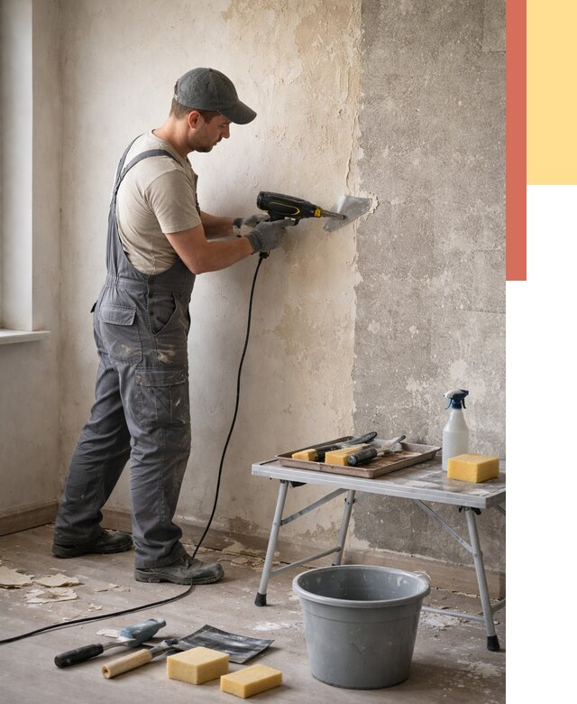 Очистка стен от клея в Лиски от 2024 руб. — снятие и удаление клея со стен | ОТДЕЛОЧНИК-Лск