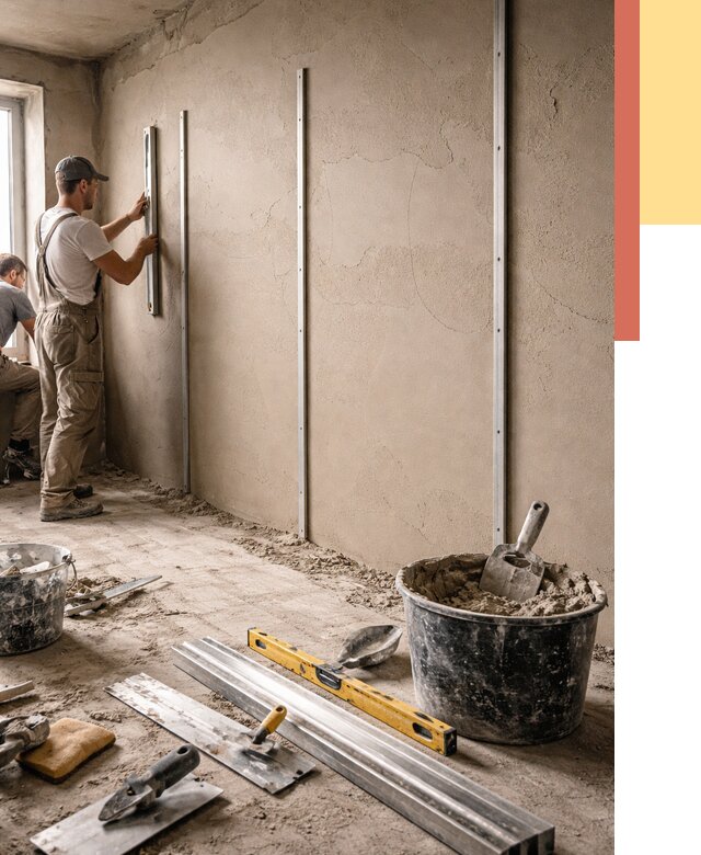 Штукатурка стен по маякам в Лиски от 6018 руб./м² — выравнивание под ключ | ОТДЕЛОЧНИК-Лск