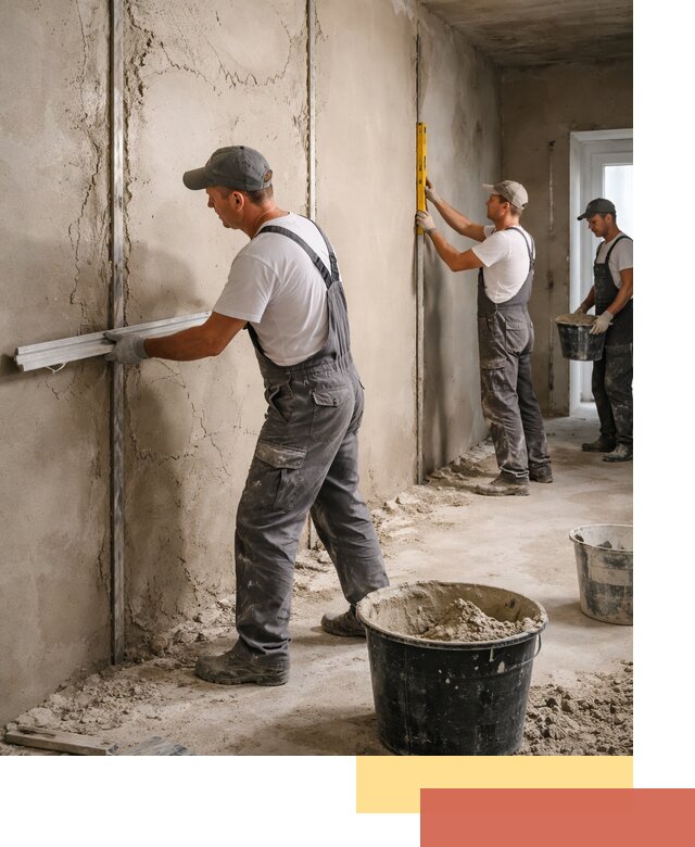 Штукатурка стен по маякам в Лиски — точная и ровная поверхность