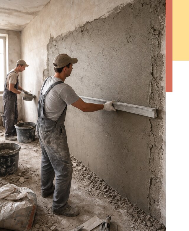 Цементная штукатурка стен в Лиски от 4923 руб/м2 — быстро и недорого | ОТДЕЛОЧНИК-Лск