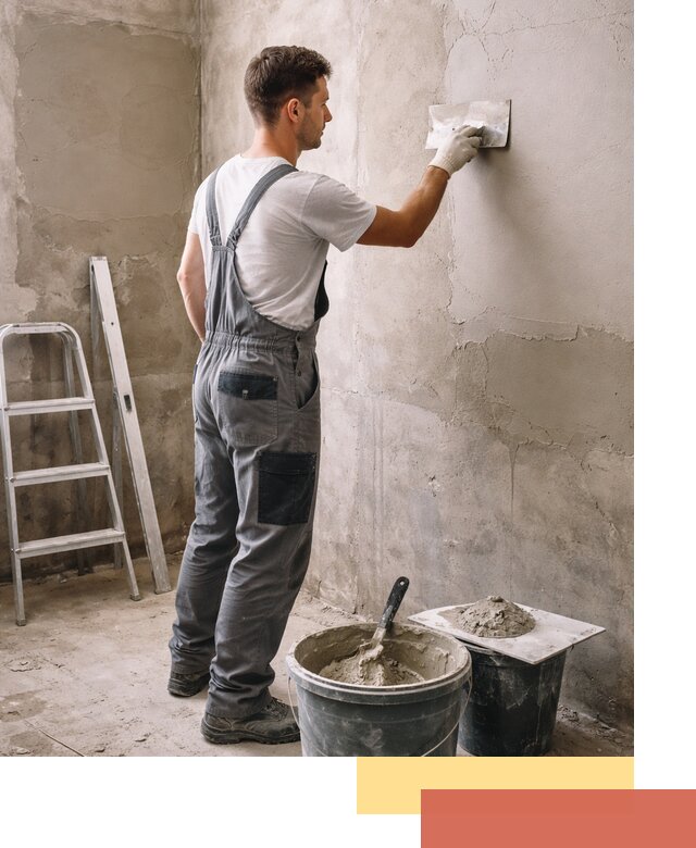 Штукатурка стен в ванной под ключ в Лиски