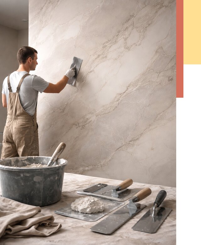 Декоративная штукатурка под мрамор в Лиски от 3063 руб./м² — быстро и недорого | ОТДЕЛОЧНИК-Лск