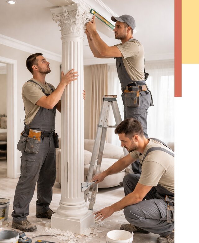 Установка декоративных колонн в Лиски от 13129 руб. под ключ | ОТДЕЛОЧНИК-Лск