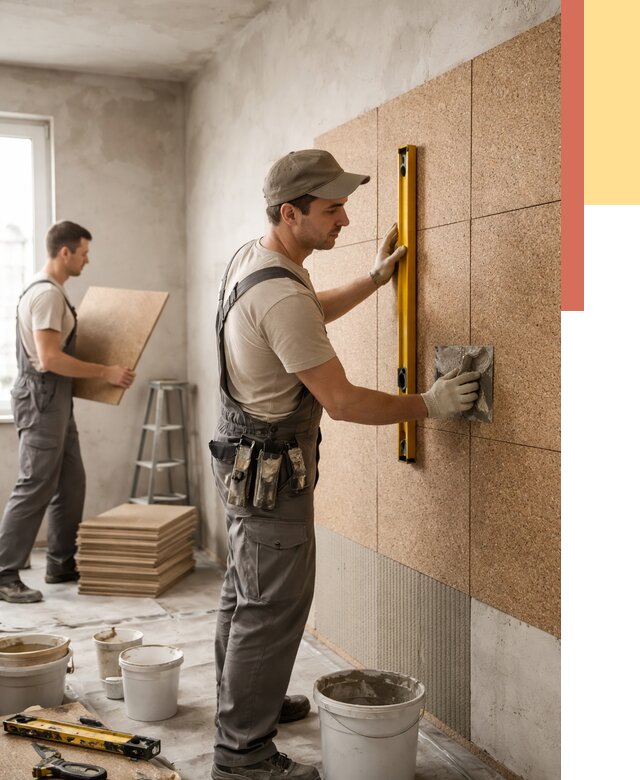 Монтаж пробковых панелей на стены в Лиски от 3829 руб. — ОТДЕЛОЧНИК-Лск