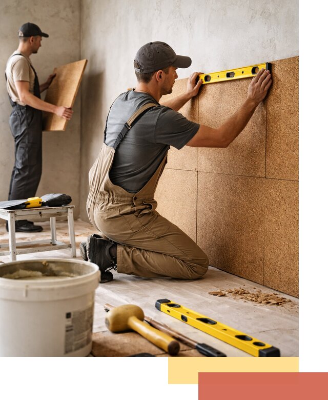 Монтаж пробковых панелей на стены в Лиски быстро и качественно