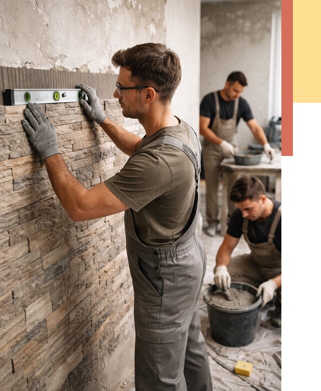 Монтаж искусственного камня в Лиски от 4923 руб. под ключ | ОТДЕЛОЧНИК-Лск