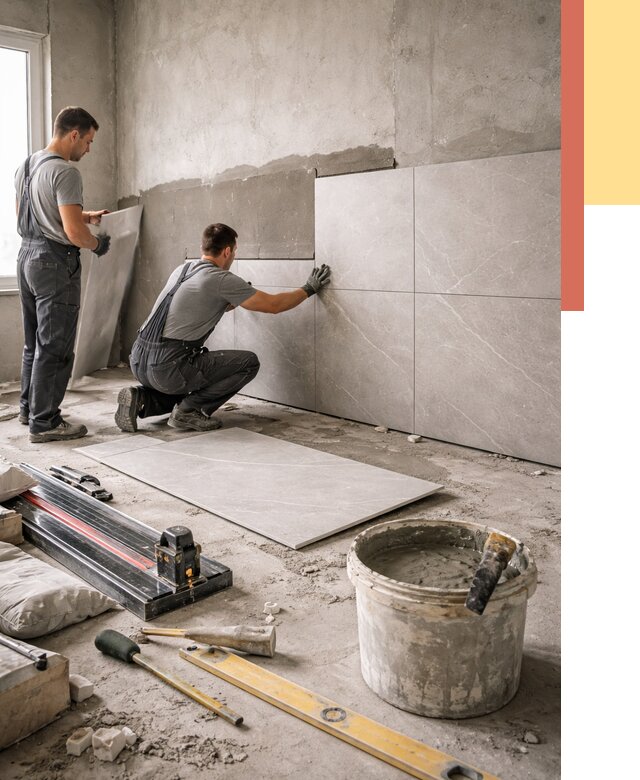 Облицовка стен керамогранитом в Лиски от 4595 руб./м² — услуги под ключ | ОТДЕЛОЧНИК-Лск