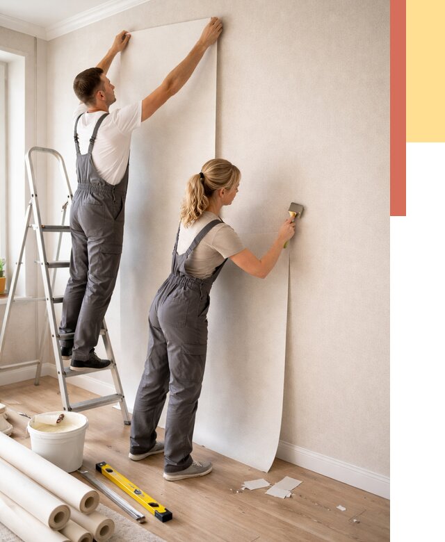 Поклейка флизелиновых обоев в Лиски от 6565 руб. | Быстро и недорого — ОТДЕЛОЧНИК-Лск