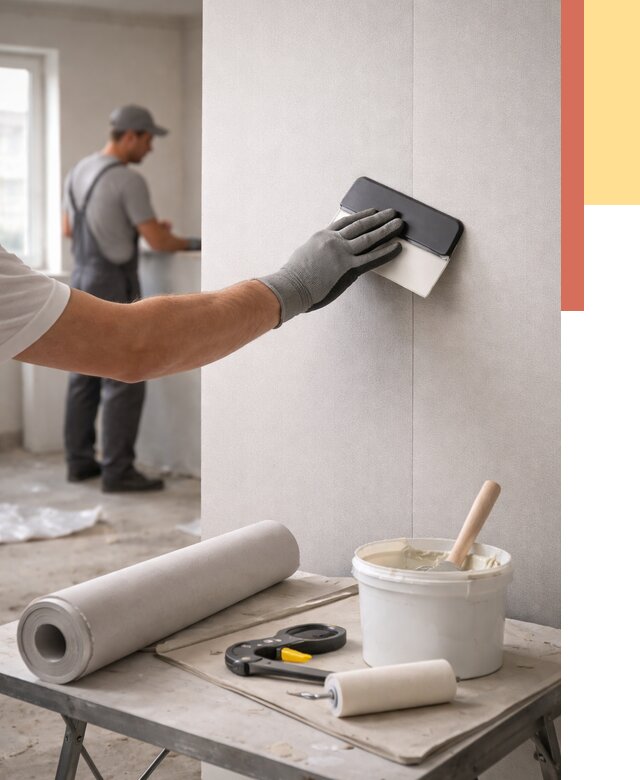 Поклейка обоев под покраску в Лиски от 3829 руб. за м2 | ОТДЕЛОЧНИК-Лск