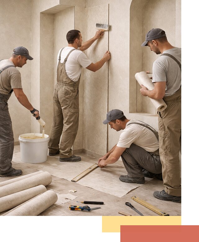 Поклейка обоев на сложные стены и неровные поверхности в Лиски