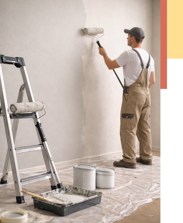 Покраска стен латексной краской в Лиски от 4923 руб. за м2 | ОТДЕЛОЧНИК-Лск