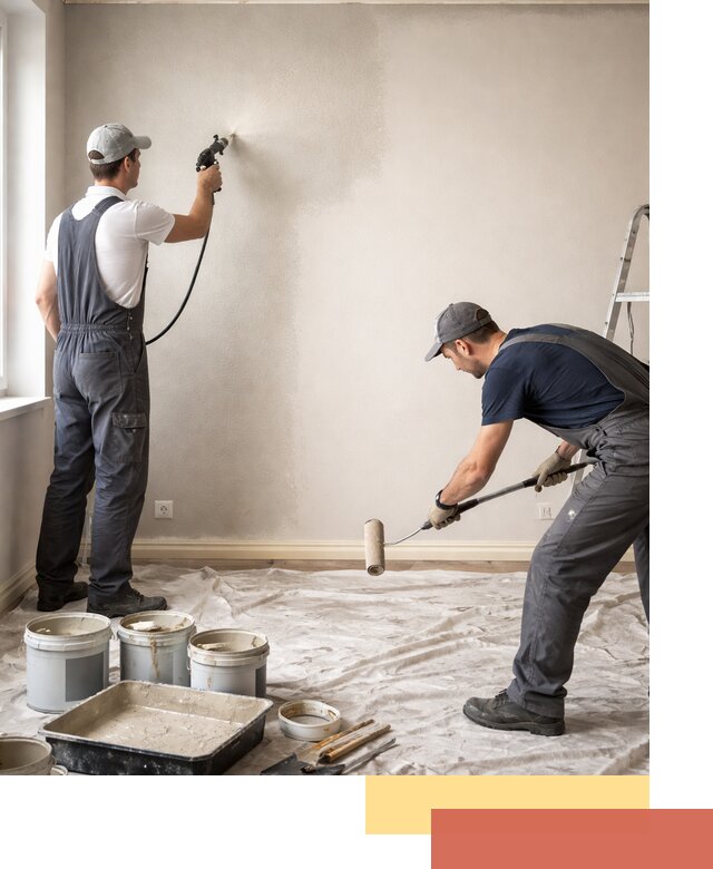 Покраска стен моющейся краской и защита поверхностей в Лиски