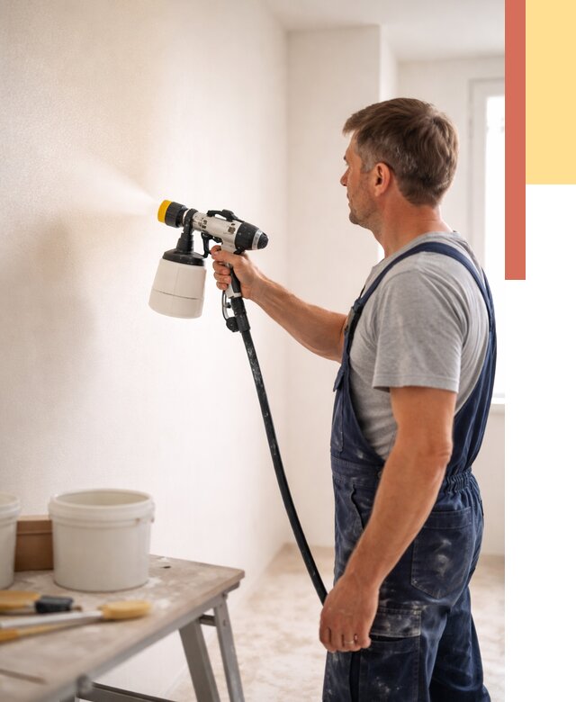 Покраска стен краскопультом в Лиски от 8206 руб. — механизированная покраска | ОТДЕЛОЧНИК-Лск