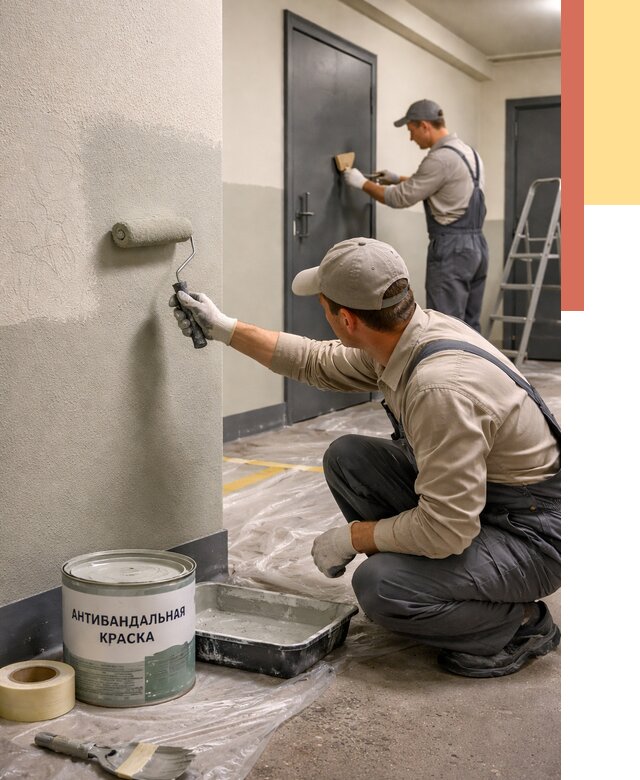 Покраска стен антивандальной краской в Лиски от 4923 руб./м² под ключ | ОТДЕЛОЧНИК-Лск