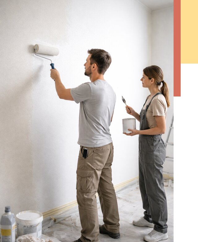 Окраска стен по стеклохолсту в Лиски от 4923 руб/м² под ключ | ОТДЕЛОЧНИК-Лск