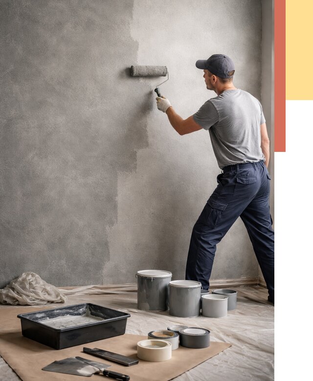 Покраска стен под бетон в Лиски от 711 руб. за м2 — быстро и недорого | ОТДЕЛОЧНИК-Лск