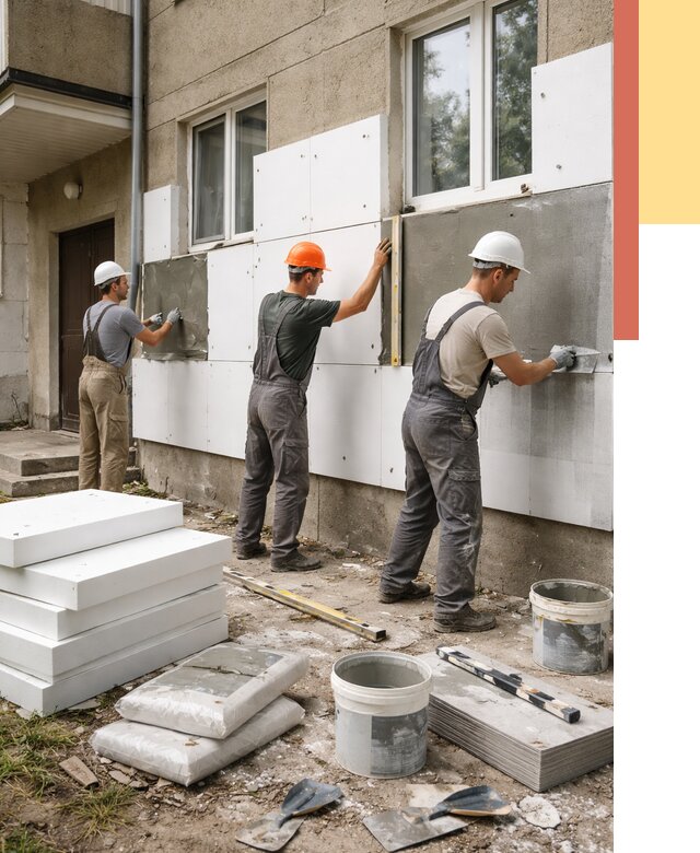 Утепление стен пенопластом в Лиски от 1915 руб. — недорого и под ключ | ОТДЕЛОЧНИК-Лск