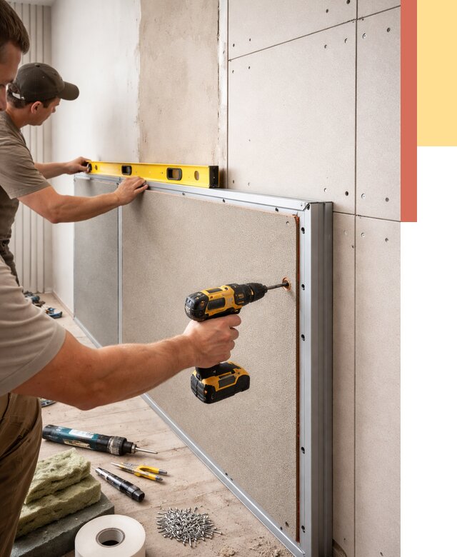 Шумоизоляция стен панелями ЗИПС в Лиски от 2407 руб./м² под ключ | ОТДЕЛОЧНИК-Лск