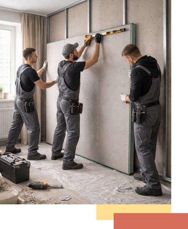 Шумоизоляция стен панелями ЗИПС в Лиски для жилых и коммерческих помещений