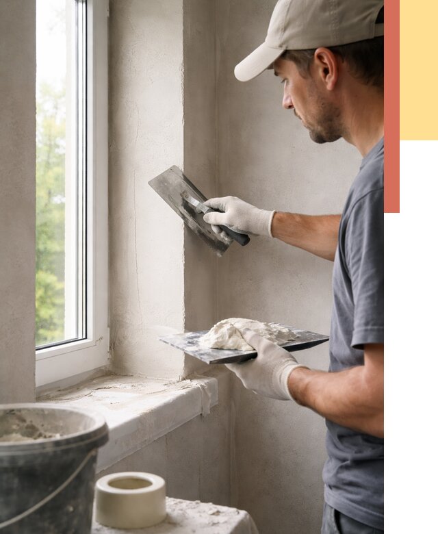 Штукатурка откосов в Лиски от 4923 руб/м² — услуги и выравнивание под ключ | ОТДЕЛОЧНИК-Лск