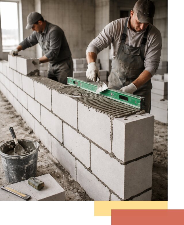 Кладка перегородок из газобетона в Лиски быстро и качественно
