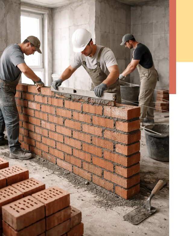 Кладка перегородок из кирпича в Лиски от 3829 руб. за м² | ОТДЕЛОЧНИК-Лск