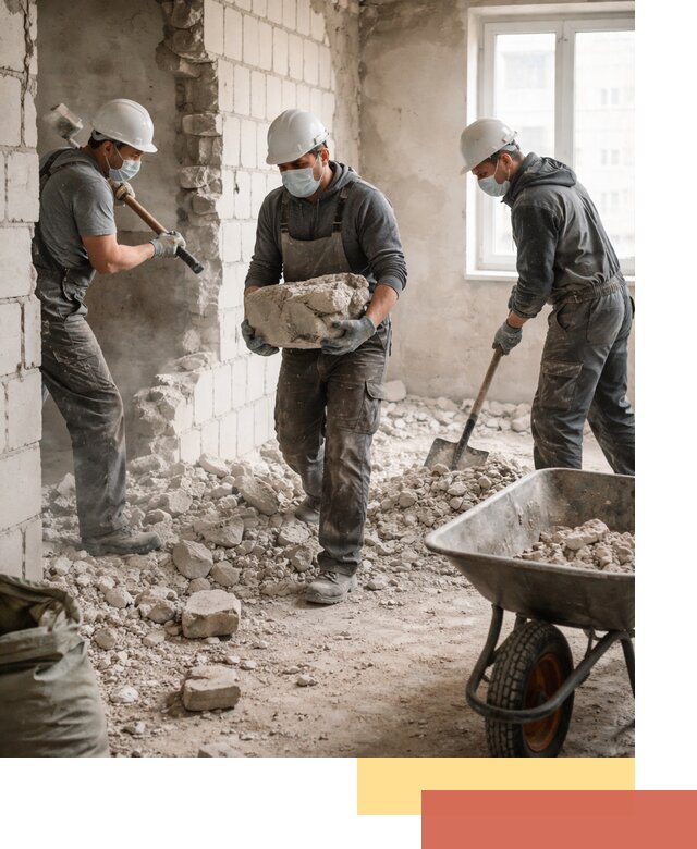 Демонтаж блочных перегородок в Лиски быстро и аккуратно