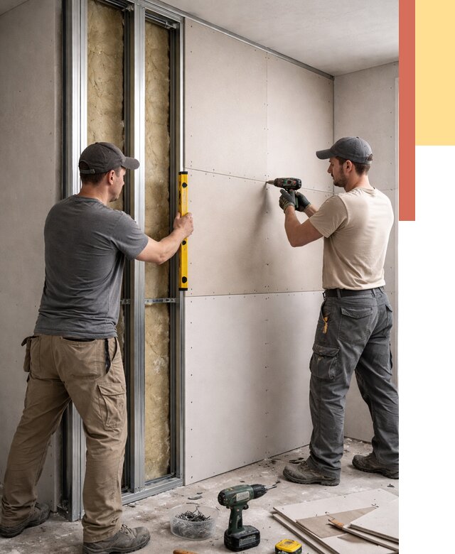 Монтаж двухслойной перегородки из гипсокартона в Лиски от 1586 руб. | ОТДЕЛОЧНИК-Лск