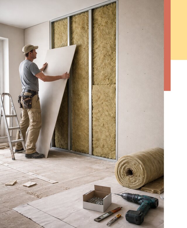 Перегородка из гипсокартона с шумоизоляцией в Лиски от 3414 руб. | ОТДЕЛОЧНИК-Лск