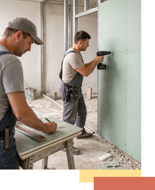 Перегородки из влагостойкого гипсокартона под ключ в Лиски