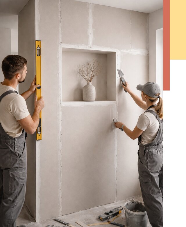 Перегородка из гипсокартона с нишей в Лиски от 3556 руб. под ключ | ОТДЕЛОЧНИК-Лск