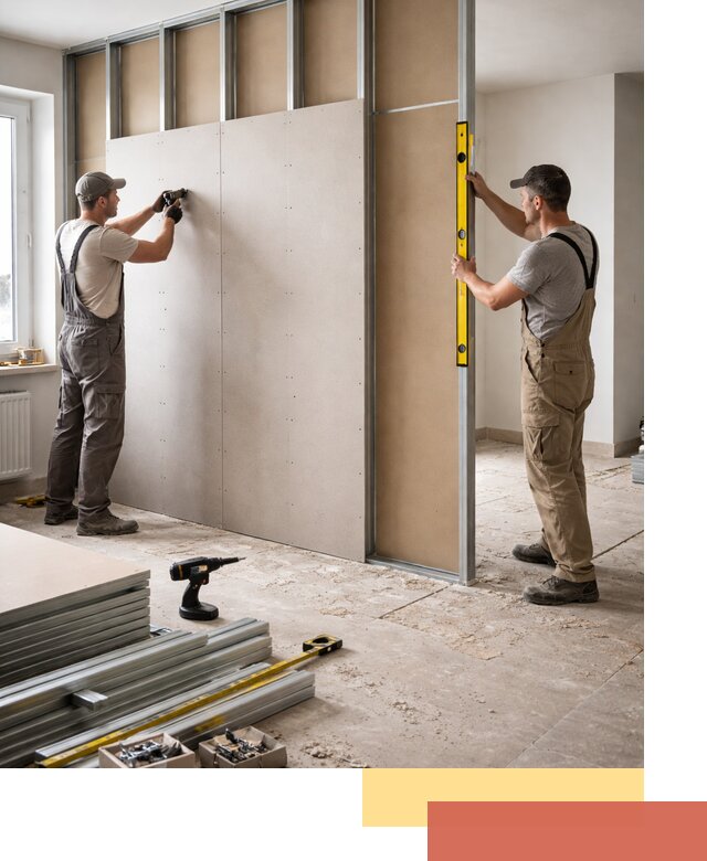 Зонирующая перегородка из гипсокартона под ключ в Лиски