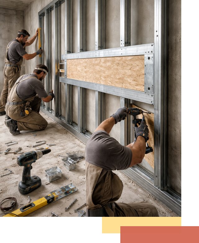 Усиленная перегородка для крепления тяжёлых конструкций в Лиски