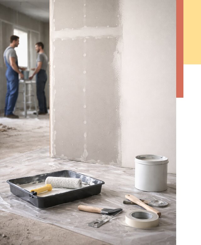 Покраска перегородок из гипсокартона в Лиски от 4923 руб. под ключ | ОТДЕЛОЧНИК-Лск