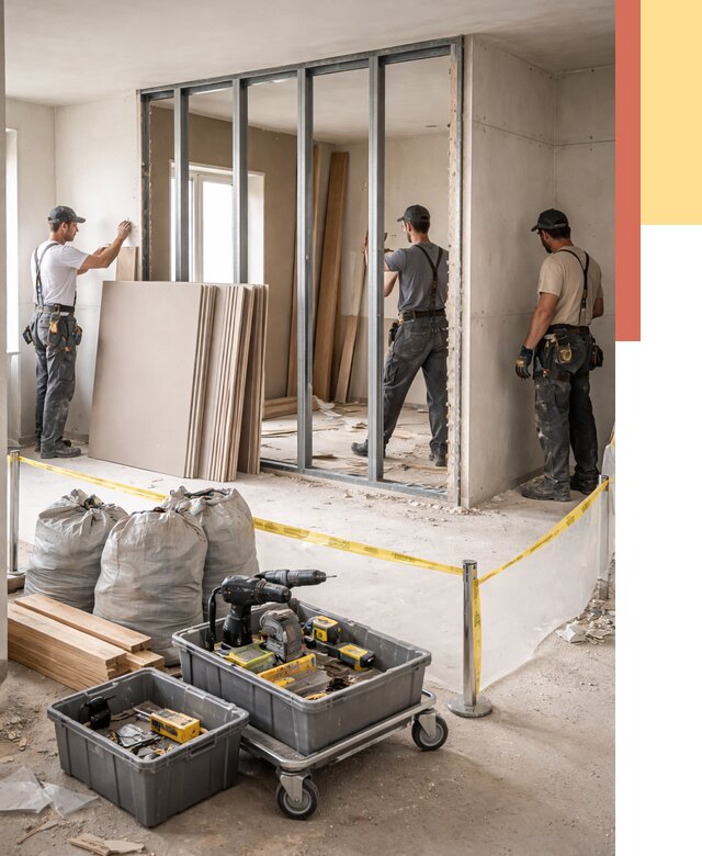 Перенос гипсокартонной перегородки в Лиски под ключ от 4923 руб. | Демонтаж и монтаж – ОТДЕЛОЧНИК-Лск