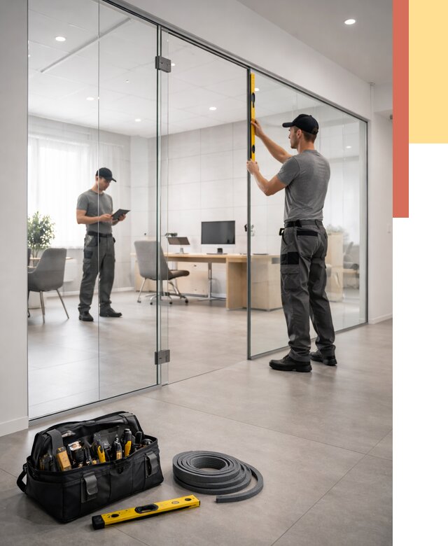 Цельностеклянные перегородки под ключ в Лиски от 10394 руб. — монтаж и цены | ОТДЕЛОЧНИК-Лск