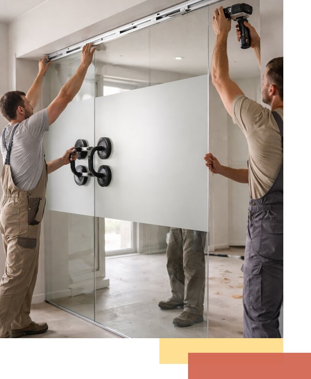 Матовые стеклянные перегородки под ключ в Лиски