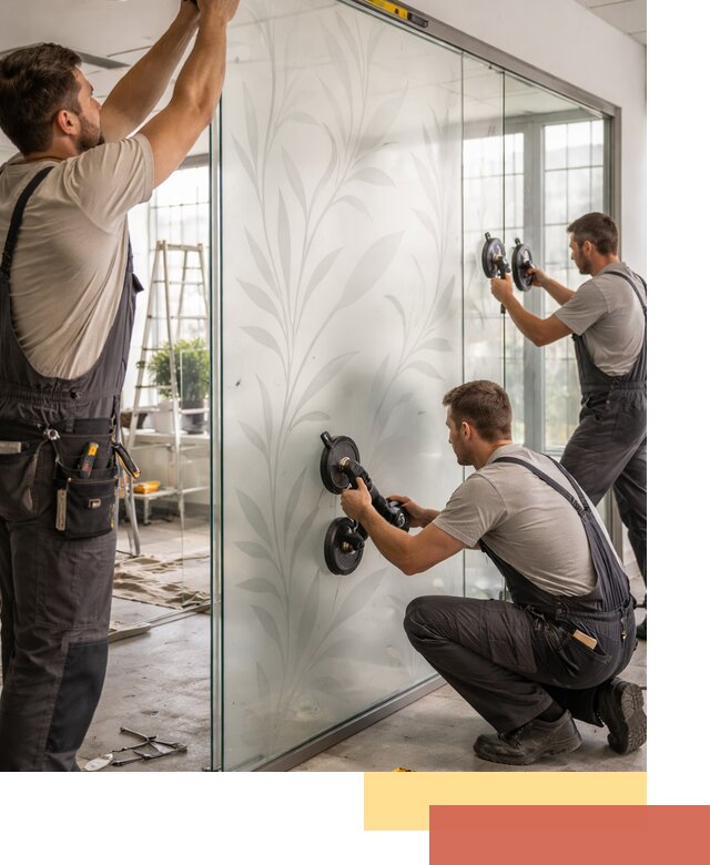 Стеклянные перегородки с рисунком на заказ в Лиски