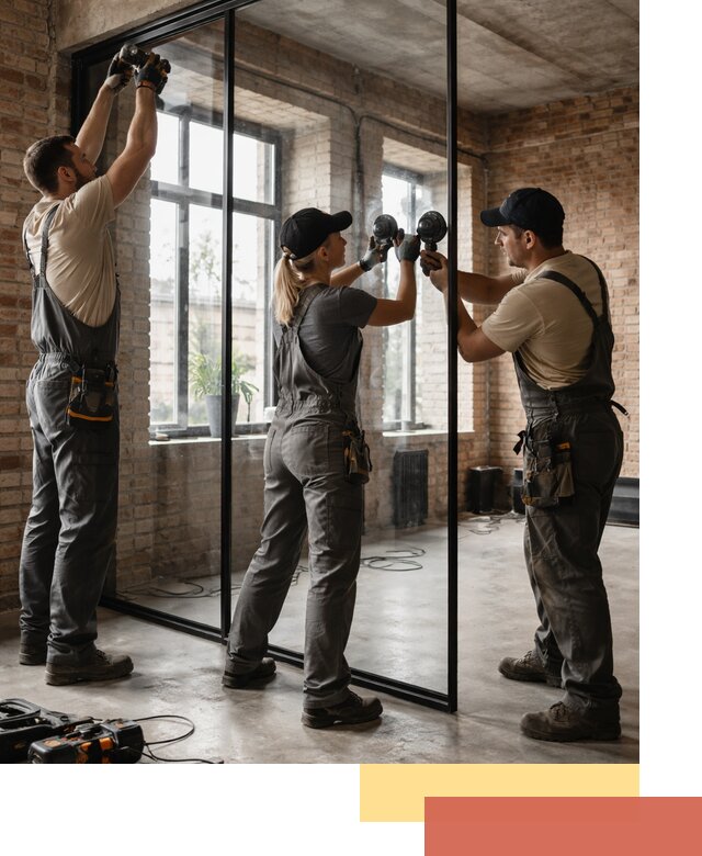 Стеклянные перегородки лофт — изготовление и монтаж в Лиски