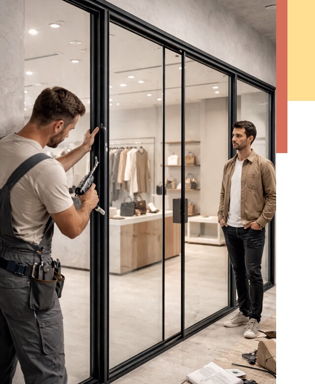 Стеклянные перегородки для магазинов в Лиски от 8972 руб. под ключ | ОТДЕЛОЧНИК-Лск