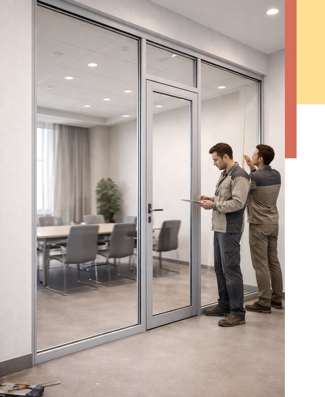 Установка и монтаж алюминиевых перегородок со стеклом в Лиски от 8972 руб. | ОТДЕЛОЧНИК-Лск