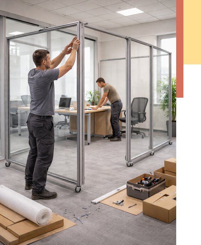 Мобильные офисные перегородки в Лиски от 13676 руб. — установка под ключ | ОТДЕЛОЧНИК-Лск